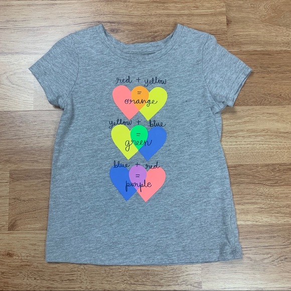 Cat & Jack Girls Heart Colors T Shirt